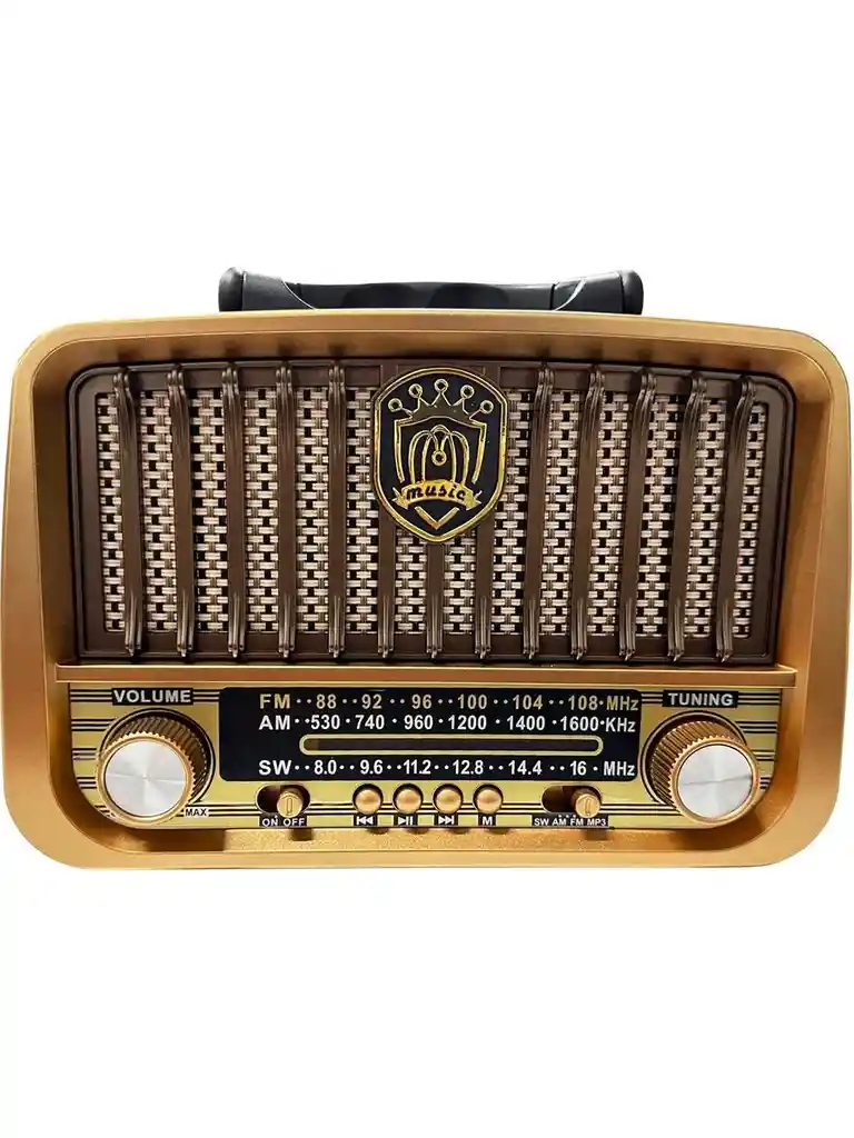 Radio Diseño Antiguo Recargable Am, Fm, Sw Bluetooth, Usb, Sd, Power Bank - Milan Jx 209