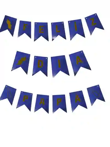 Banderín Guirnalda Festón Feliz Día Papa Padre Fiesta Azul