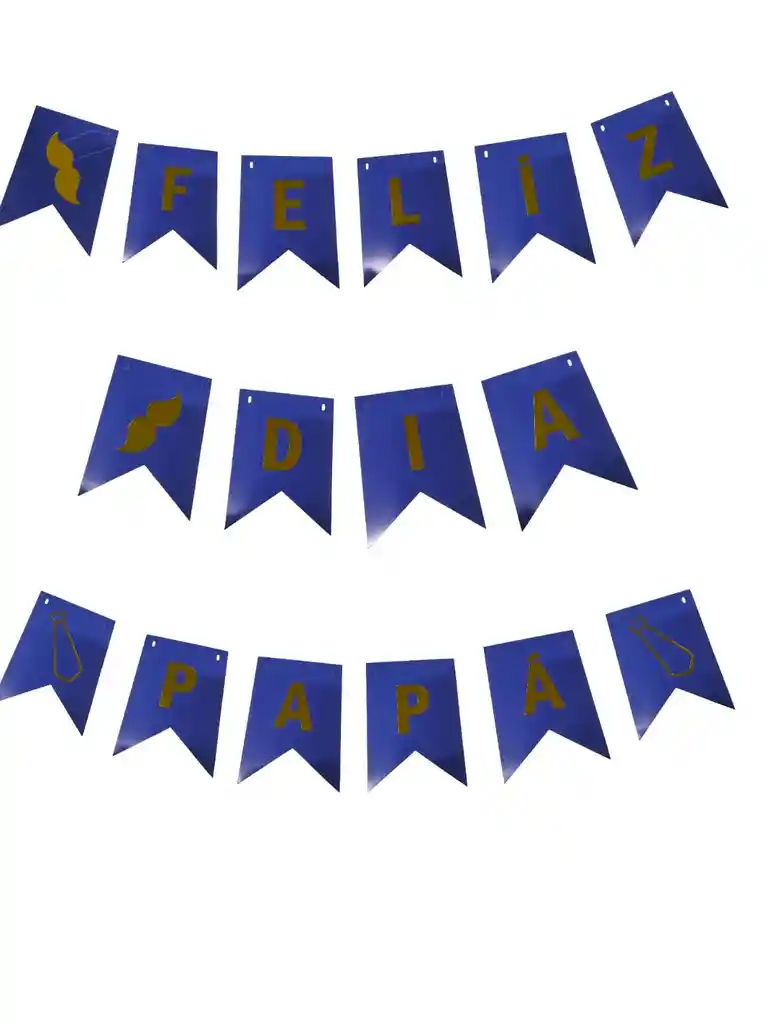 Banderín Guirnalda Festón Feliz Día Papa Padre Fiesta Azul