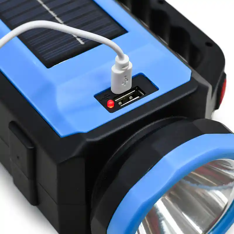 Linterna Solar 2 En 1 Recargable, Power Bank, Emergencia - Camping