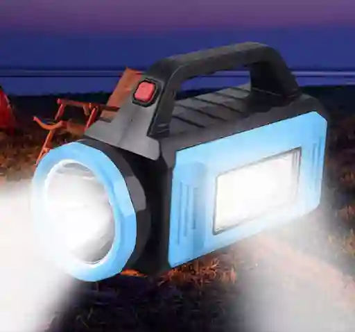 Linterna Solar 2 En 1 Recargable, Power Bank, Emergencia - Camping