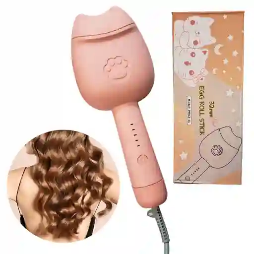 Plancha Para Cabello Ondas 2 Tubos Diseño Gato