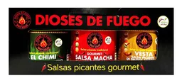 Dioses De Fuego Caja X 3 Salsas: Macha, Chimi Y Vesta 130 G C/u