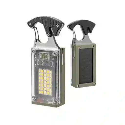Linterna Con Panel Solar 5 Modos De Luz, Recargable, Llavero De Emergencia- W5138
