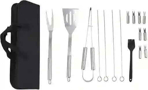 Juego De Barbacoa Utensilios De Parrilla Inoxidable De 18pzs