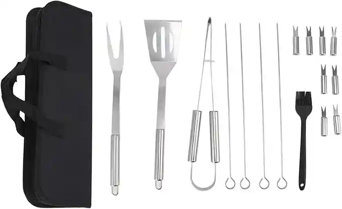 Juego De Barbacoa Utensilios De Parrilla Inoxidable De 18pzs