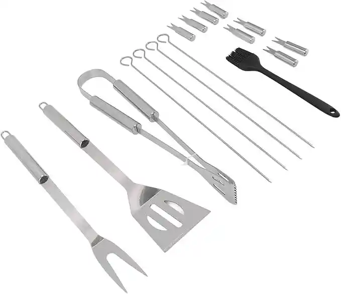 Juego De Barbacoa Utensilios De Parrilla Inoxidable De 18pzs