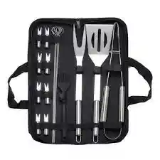 Juego De Barbacoa Utensilios De Parrilla Inoxidable De 18pzs