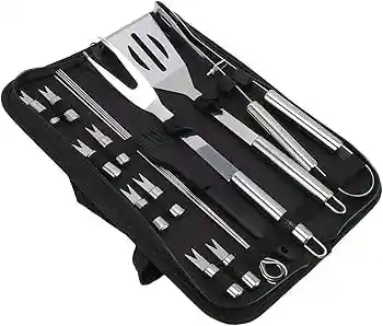 Juego De Barbacoa Utensilios De Parrilla Inoxidable De 18pzs