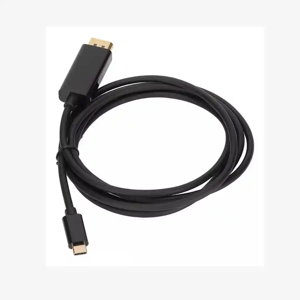 Cable Displayport A Displayport Tipo C 4k 60 Hz 1.8 Metros Color Negro