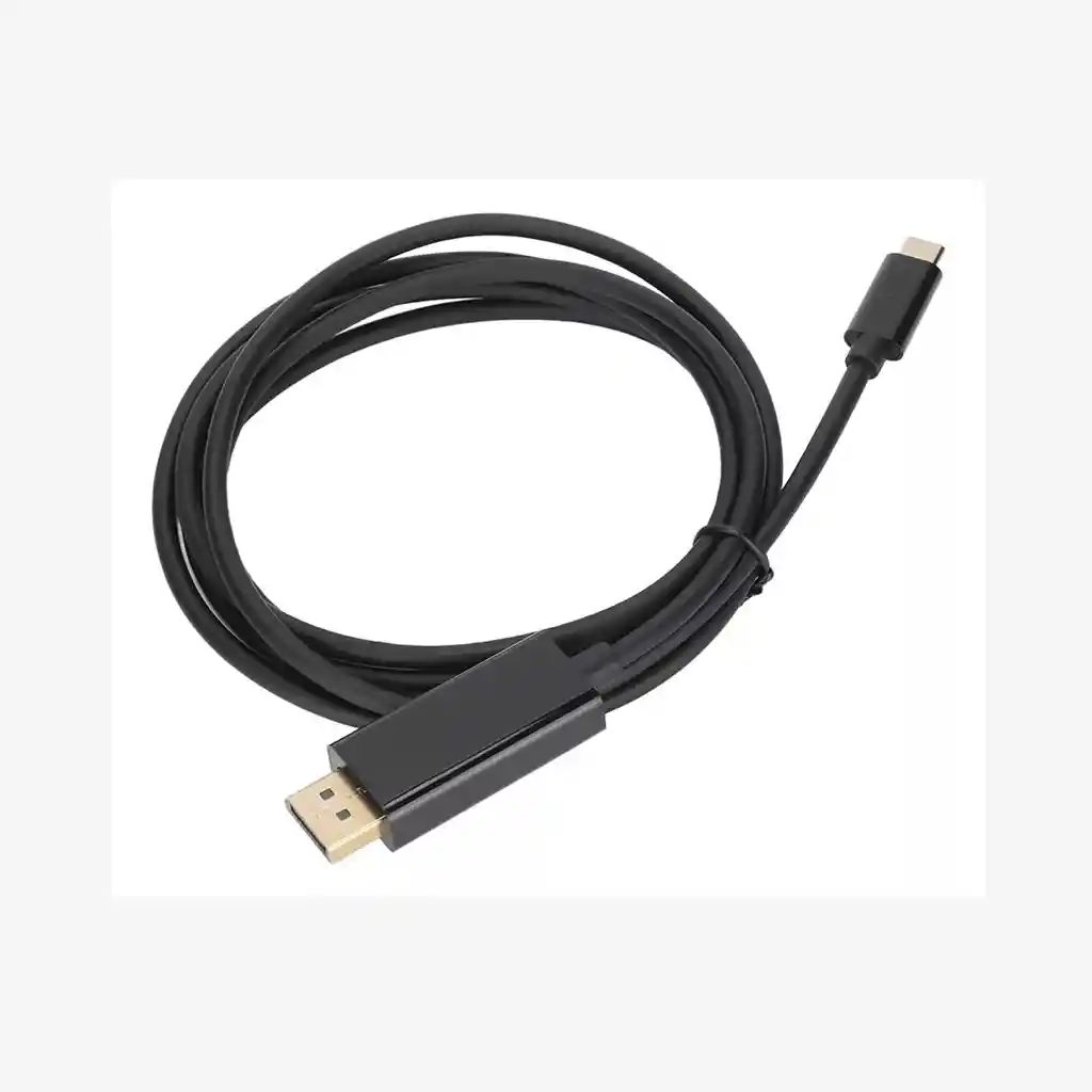 Cable Displayport A Displayport Tipo C 4k 60 Hz 1.8 Metros Color Negro