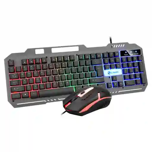 Combo Teclado Y Mouse Gamer Retroiluminado De Metal