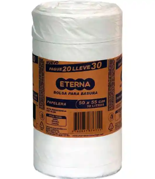 Bolsas Blancas Papelera 50cm X 55cm