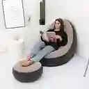 Sillon Inflable Puff Reclinable Comodo Portatil Posapies Color Negro