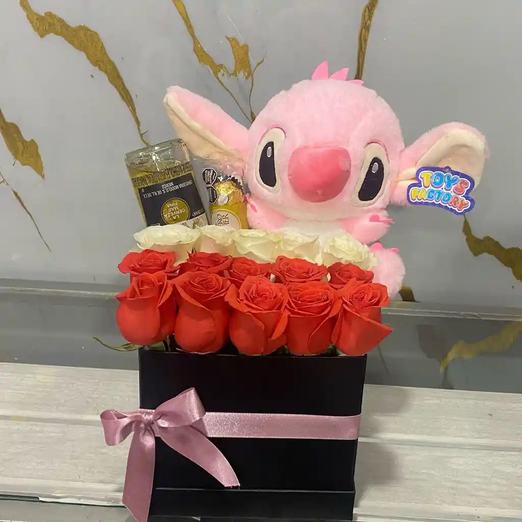 Caja Con Peluche Stitch