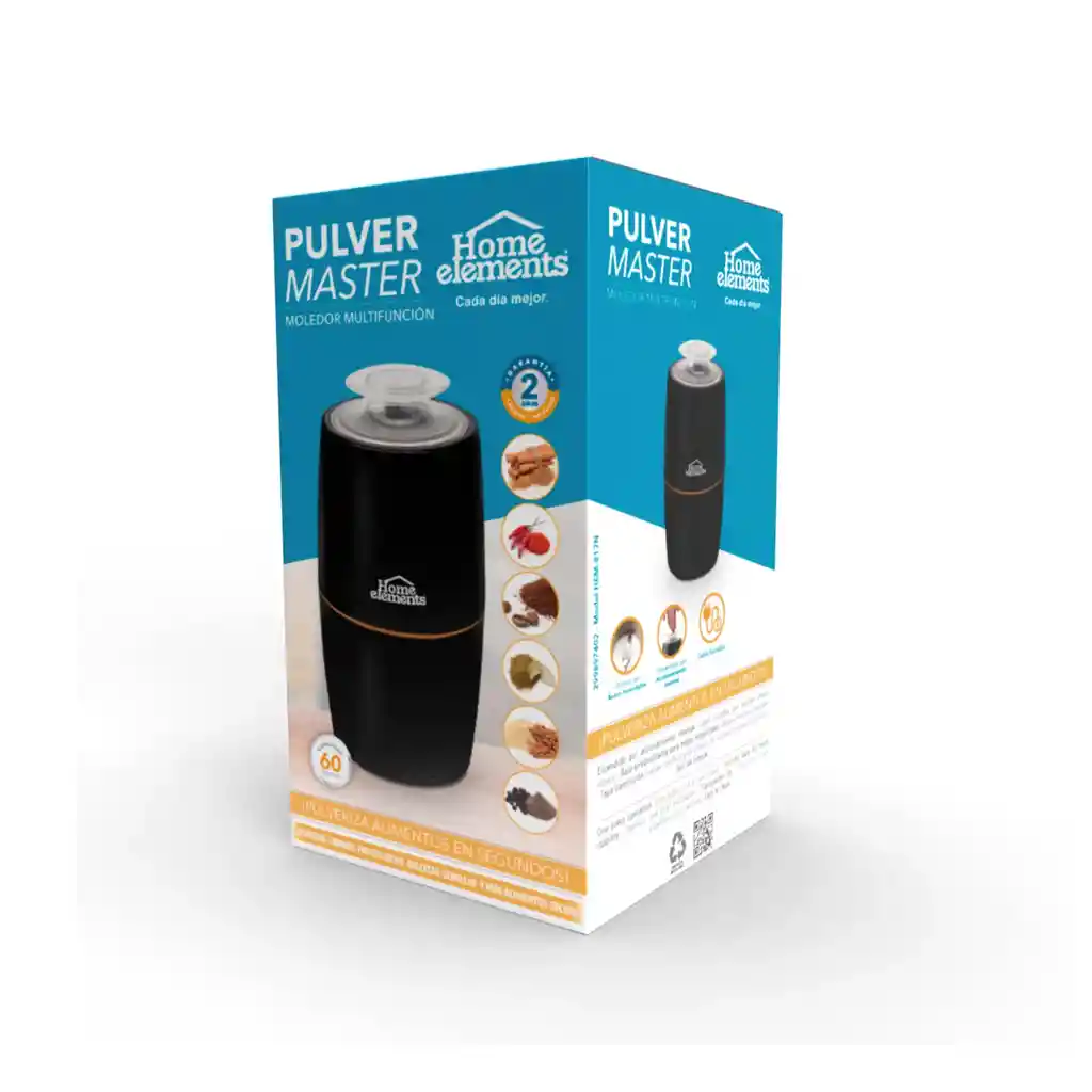 Pulverizador De Alimentos Secos Home Elements Negro