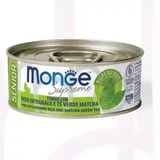 Monge Senior – Atún Con Arroz Integral Y Té Verde Lata 80 Gr