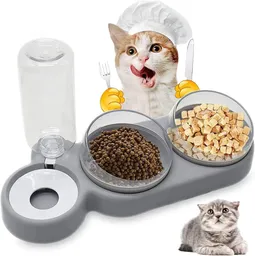 Tazones Para Gatos, Dispensador Automático De Agua 3 En 1, Dispensador De Comida