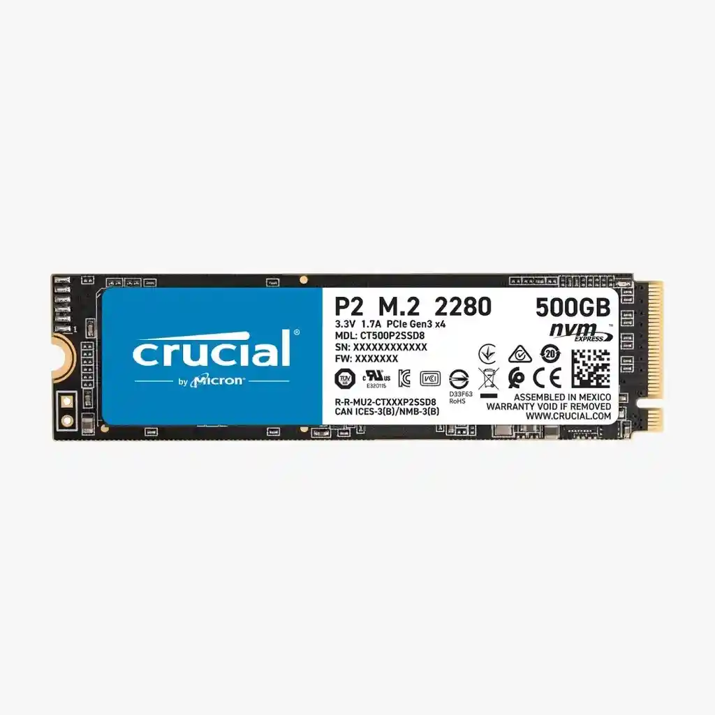 Ssd M.2 2280 Crucial 500 Gb P2 Pcie