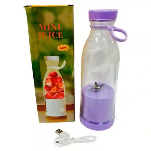 Vaso Licuadora Portátil Recargable 420ml Y 6 Aspas/ Lila
