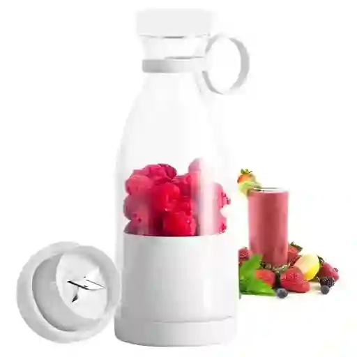 Vaso Licuadora Portátil Recargable 420ml Y 6 Aspas/ Blanco