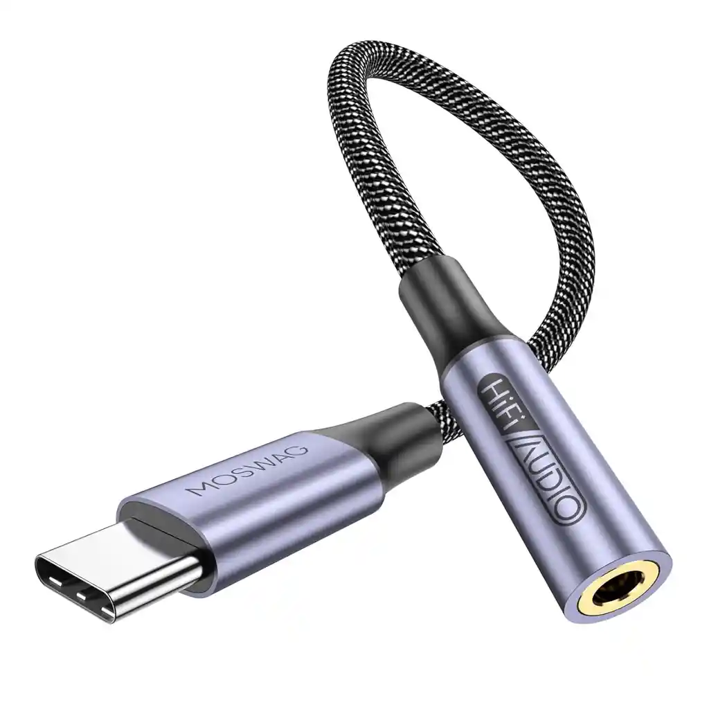 Adaptador Moswag Usb C Macho A Jack Hembra Para Auriculares