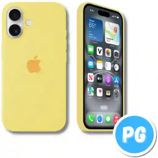 Estuche Silicona Amarillo Para Iphone 16