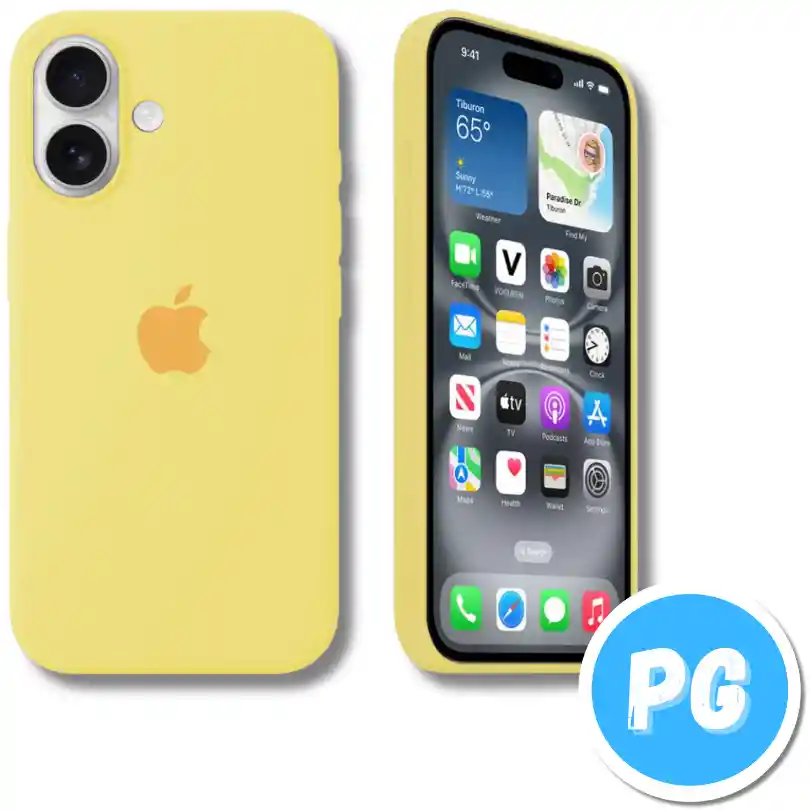 Estuche Silicona Amarillo Para Iphone 16