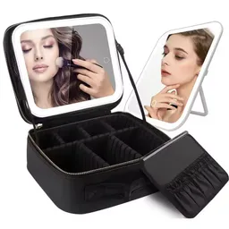 Estuche De Cosméticos Viaje Portátil Con Luz Led Maquillaje