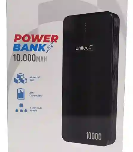 Carga En Cualquier Lugar 3- 4 Veces Power Bank 10000 Mah Celular Tablet- Con 4 Cables Salida 2.1a