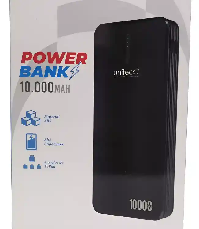 Carga En Cualquier Lugar 3- 4 Veces Power Bank 10000 Mah Celular Tablet- Con 4 Cables Salida 2.1a
