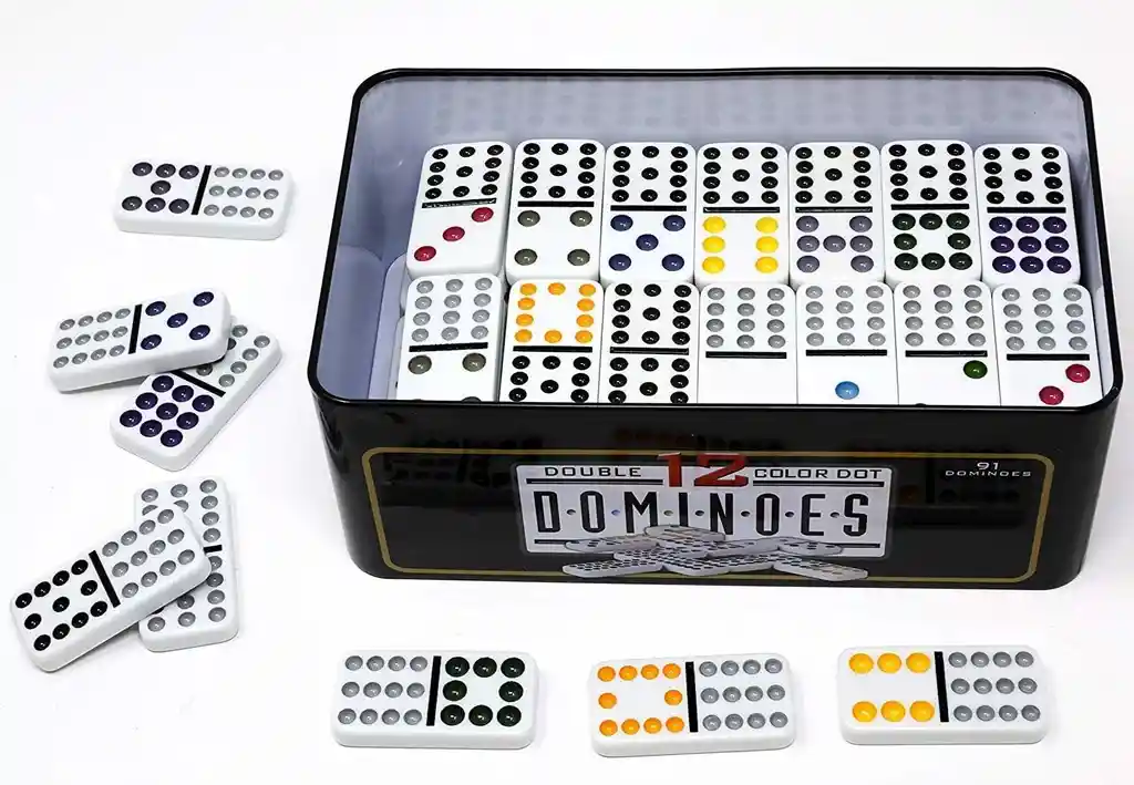 Domino Metálico Premium 12 Piezas Juego De Mesa Clásico