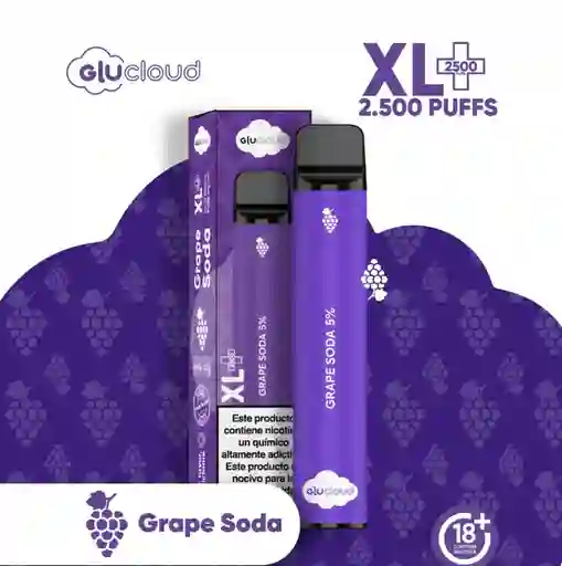 Vape Glucloud Xl Grape Soda 2500 Puffs