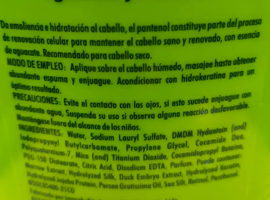 Shampoo Meicy´s Vitam Aguacate Y Pantenol