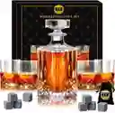 Licorera Whisky Cognac Vino Decantador 4 Vasos Hielos Estilo