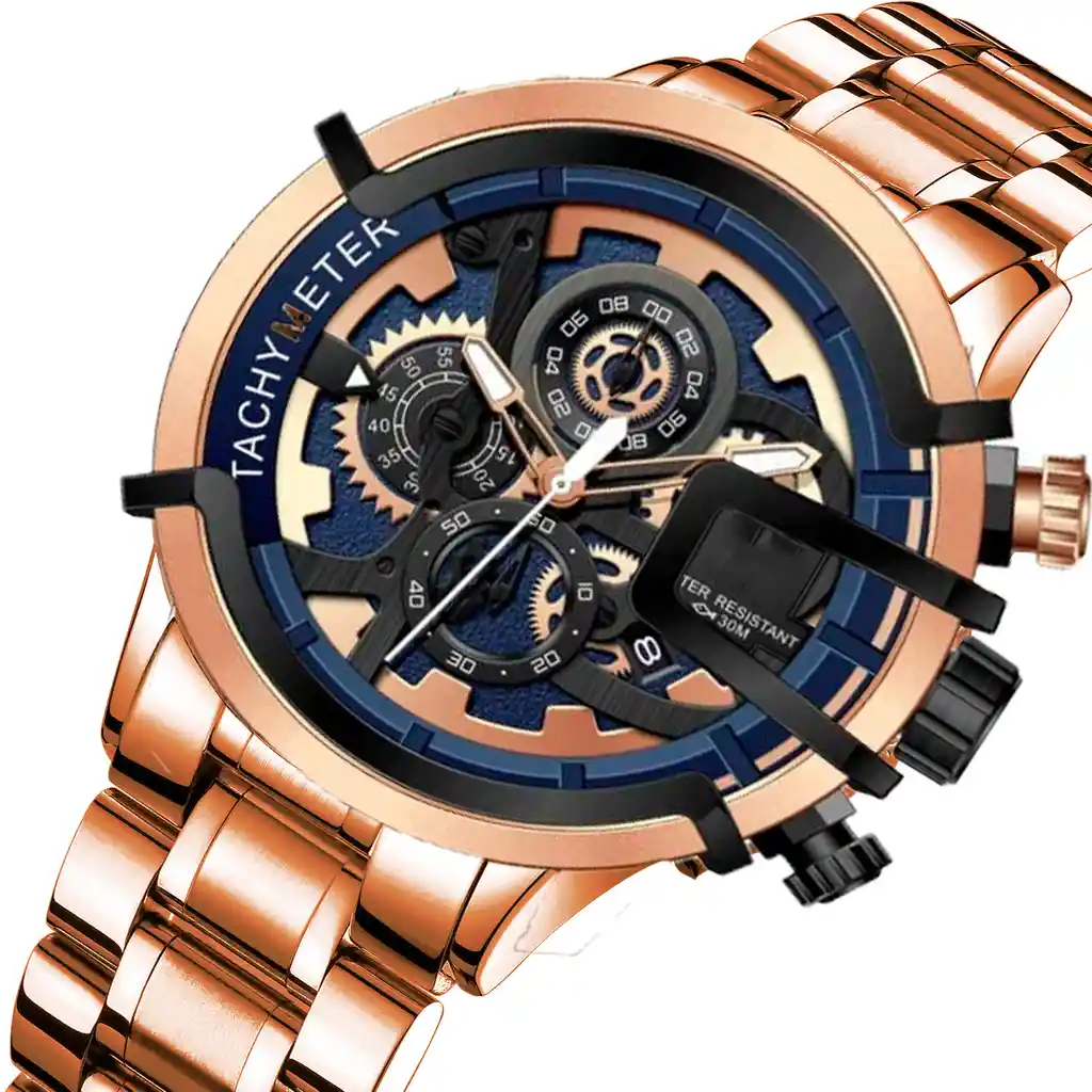 Reloj G-force H3911g Cronografo Funcional Acero + Estuche