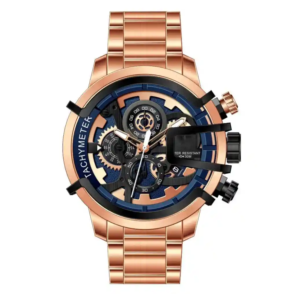 Reloj G-force H3911g Cronografo Funcional Acero + Estuche