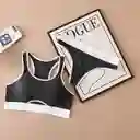 Conjunto De Sujetador Y Bragas Hilo Talla S/m Deportivos Sin Costuras Para Mujer, Ropa Interior De Algodón Calada, Sujetadores Push-up En La Espalda En U, Conjunto De Lencería Sexy Cómodo