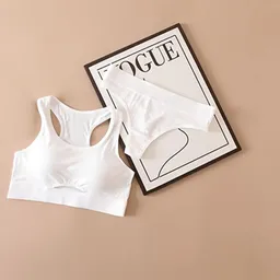 Conjunto De Sujetador Y Bragas Hilo Talla L/xl Deportivos Sin Costuras Para Mujer, Ropa Interior De Algodón Calada, Sujetadores Push-up En La Espalda En U, Conjunto De Lencería Sexy Cómodo