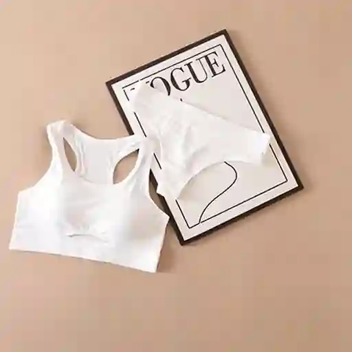 Conjunto De Sujetador Y Bragas Hilo Talla L/xl Deportivos Sin Costuras Para Mujer, Ropa Interior De Algodón Calada, Sujetadores Push-up En La Espalda En U, Conjunto De Lencería Sexy Cómodo