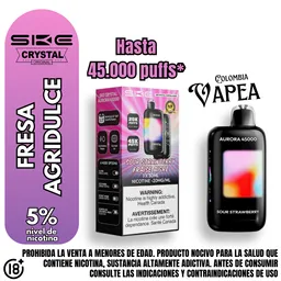 Vape Crystal Sour Strawberry 45000 Puffs 5%