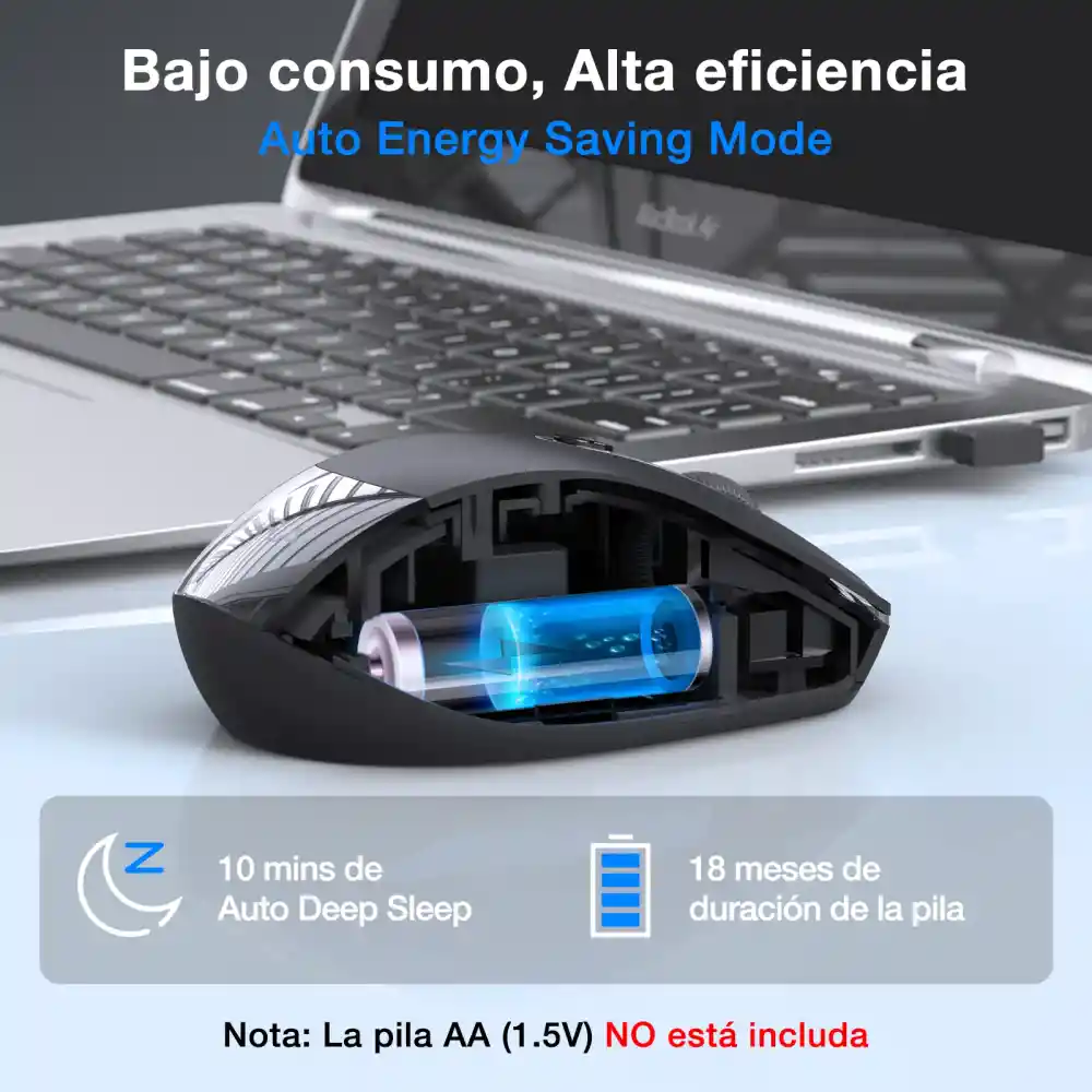 1hora Mouse Inalambrico Receptor Usb Ultra Silencioso Rat001