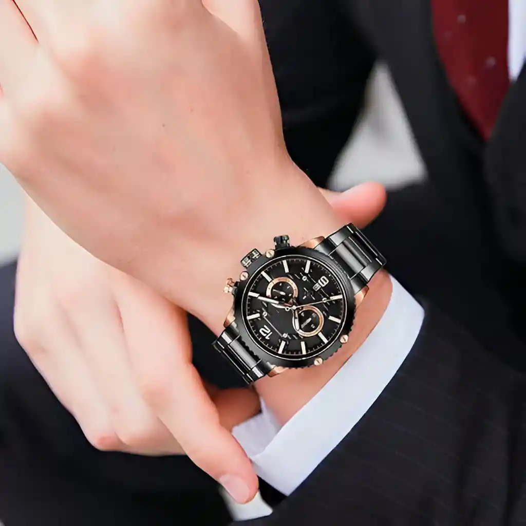 Reloj G-force H3835g Cronografo Funcional Acero + Estuche