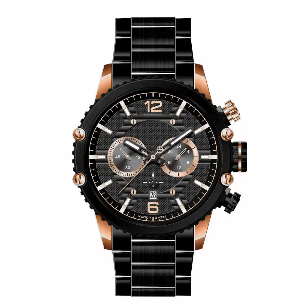 Reloj G-force H3835g Cronografo Funcional Acero + Estuche