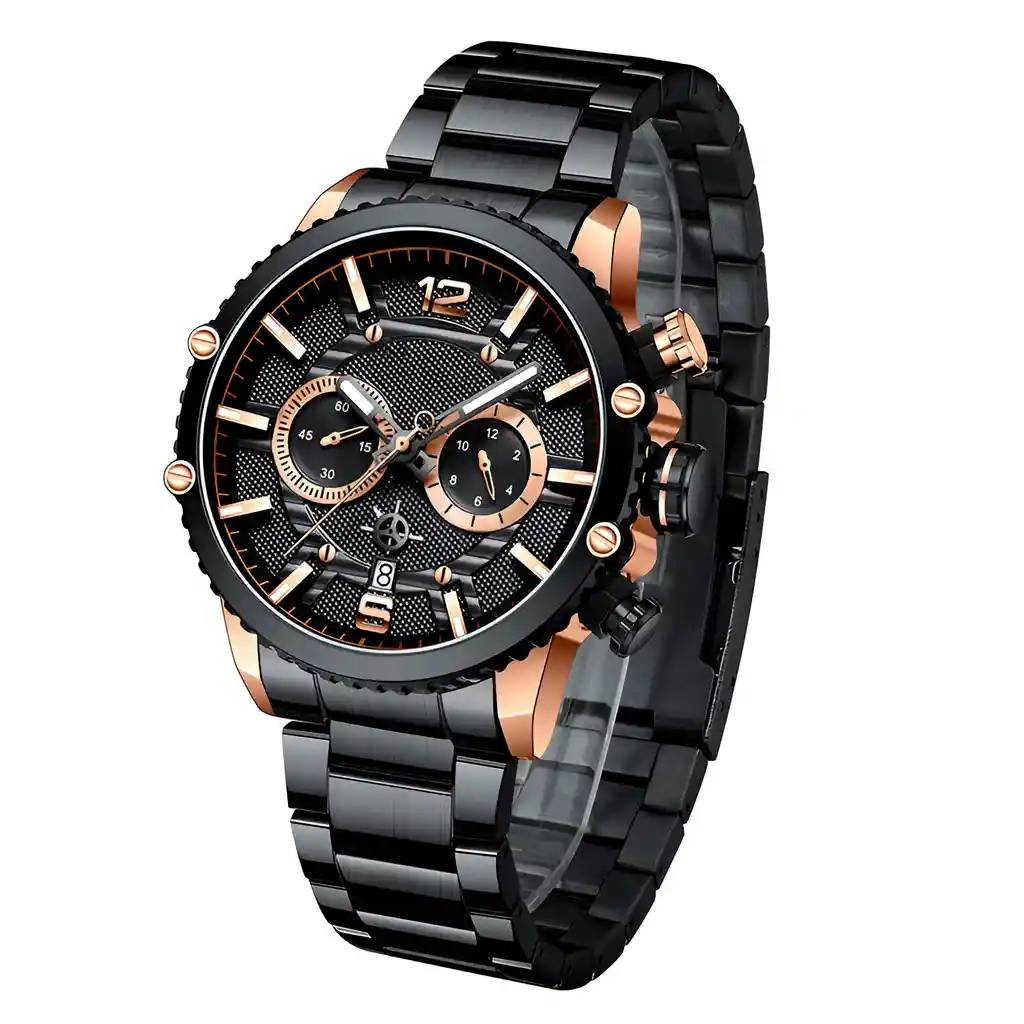 Reloj G-force H3835g Cronografo Funcional Acero + Estuche