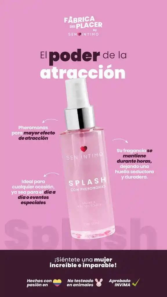 Splash Con Feromonas Aroma Frutos Rojos X 125ml Sen Intimo