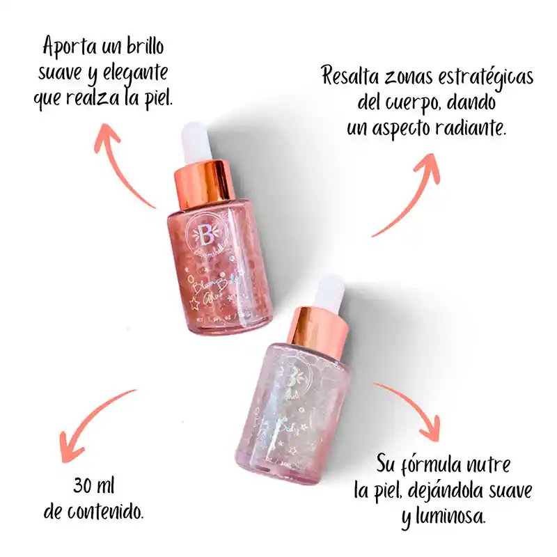 Iluminador Corporal Shimmer Bloomshell Tono Oro Rosa