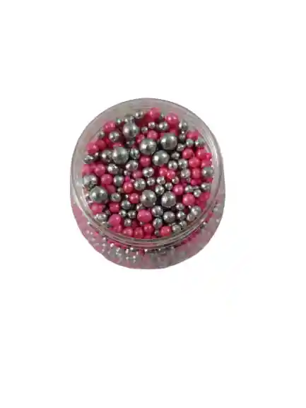Perlas Dulces Plata Y Rojo X125 Grs