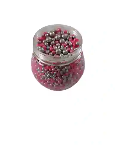 Perlas Dulces Plata Y Rojo X125 Grs