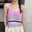 Top Tejido Tipo Crochet Para Mujer